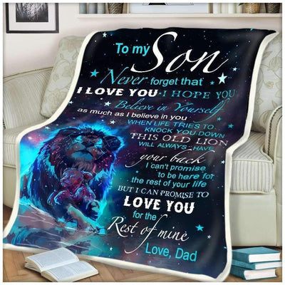 Lion Believe In Yourself Dad Gift For Son Blanket