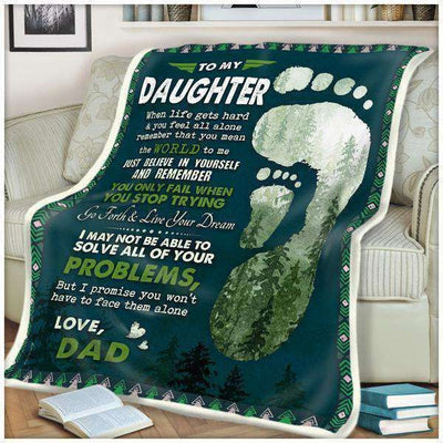 Fleece Blanket You Mean The World To Me Giving Daughter