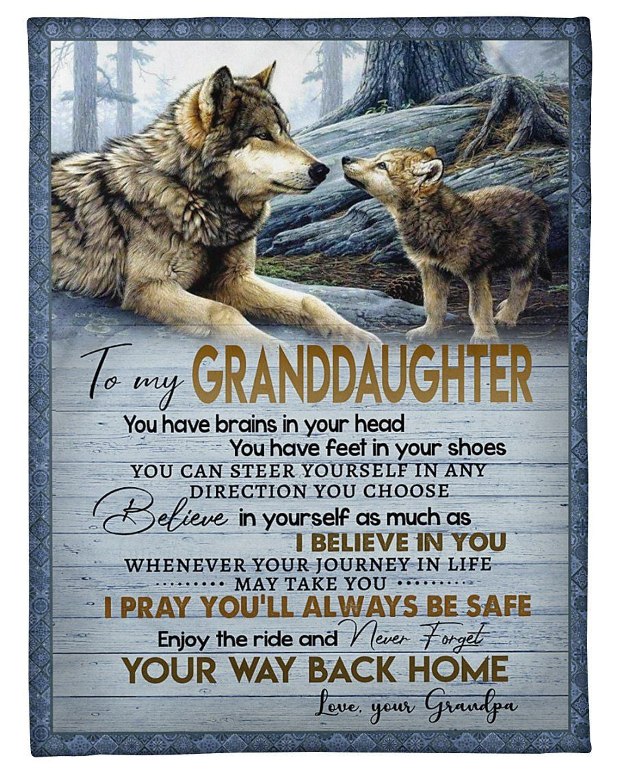Wolves Granddaughter Has Brains And Feet Fleece Blanket