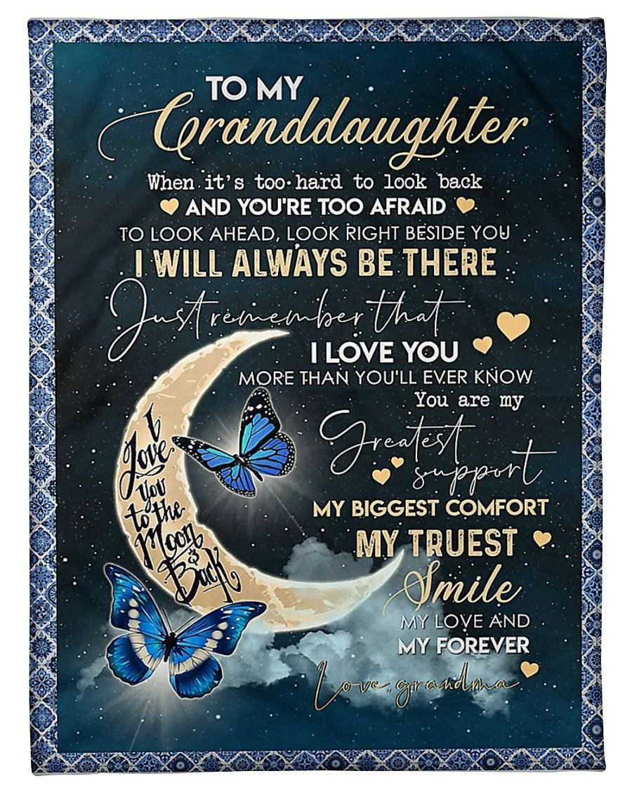 To My Grandaughter I Will Always Be There I Love You Fleece Blanket