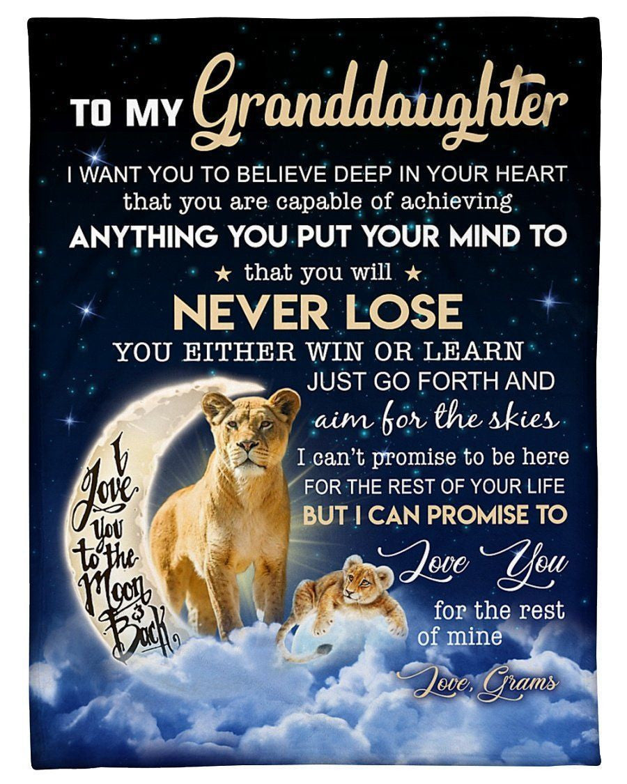Lovely Message From Grams For Granddaughters Fleece Blanket