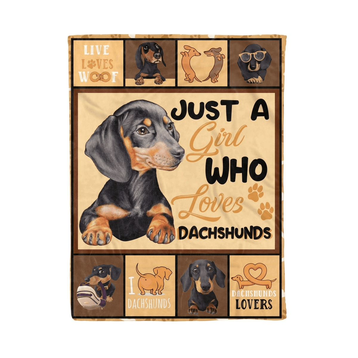 Girl Who Loves Dachshund Fleece Blanket Gift For Dog Lovers
