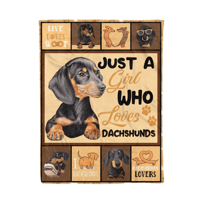 Girl Who Loves Dachshund Fleece Blanket Gift For Dog Lovers