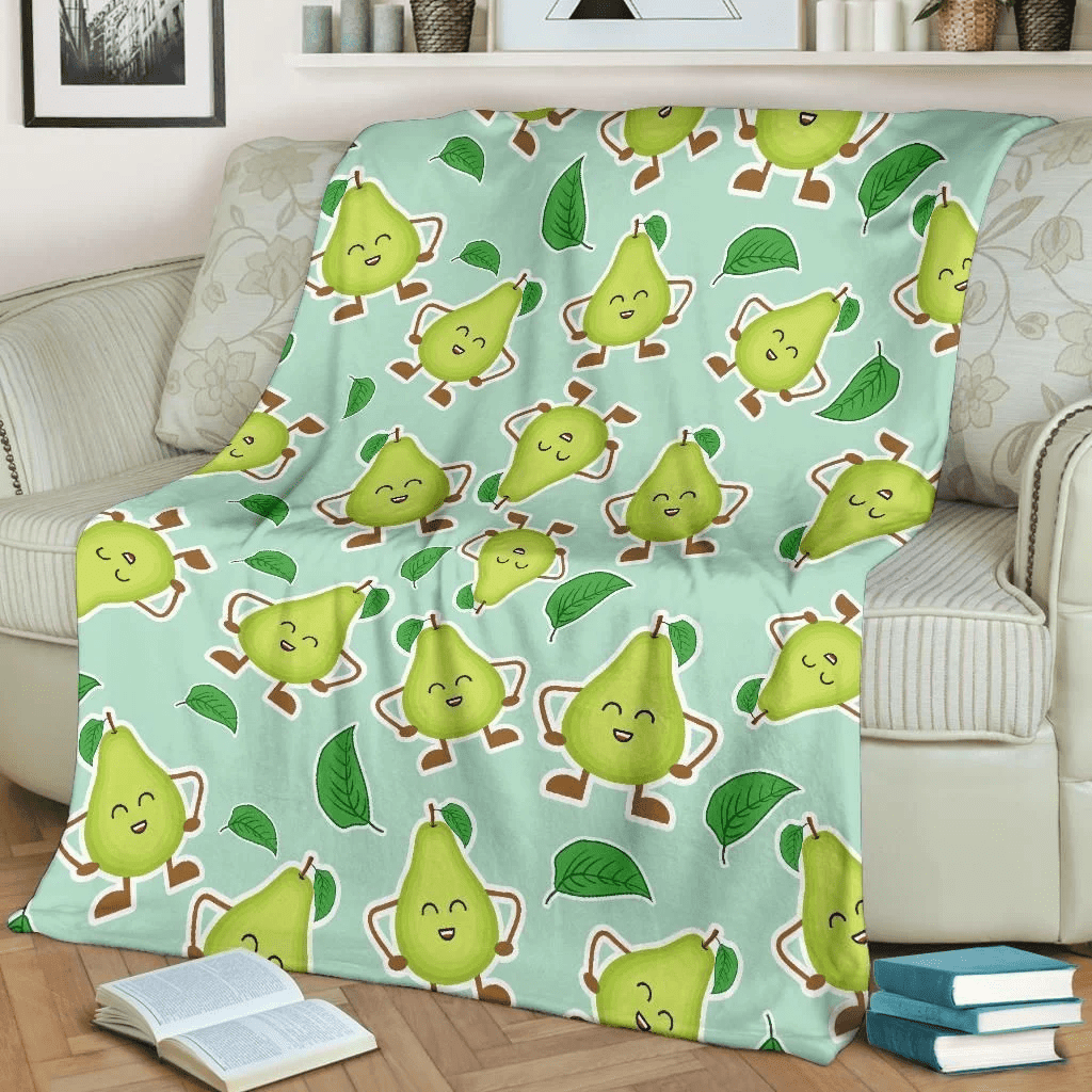 Avocado Dancer Play Music Pattern Printed Fleece Blanket