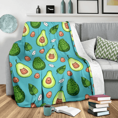 Lovely Avocado Cut Pattern Print Design Fleece Blanket