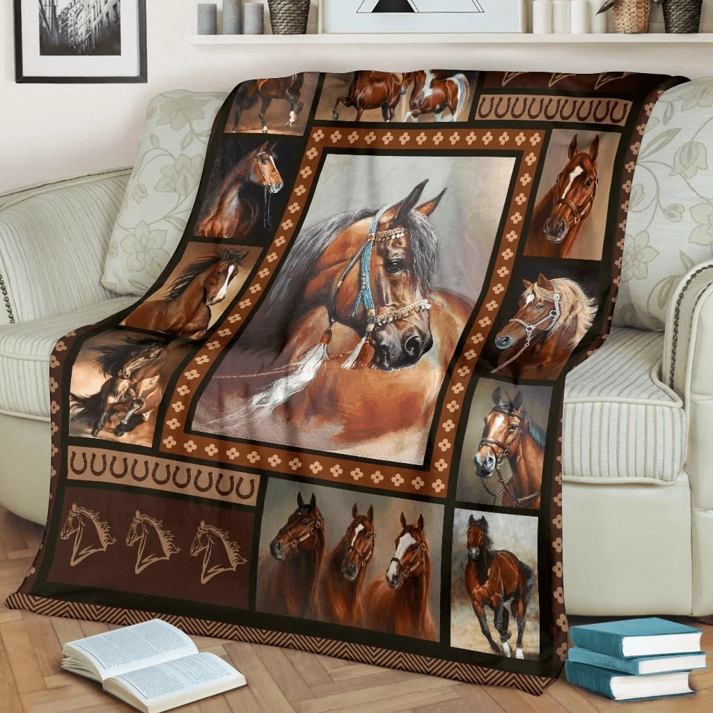 Native Horse Fleece Blanket Gift For Horse Lovers