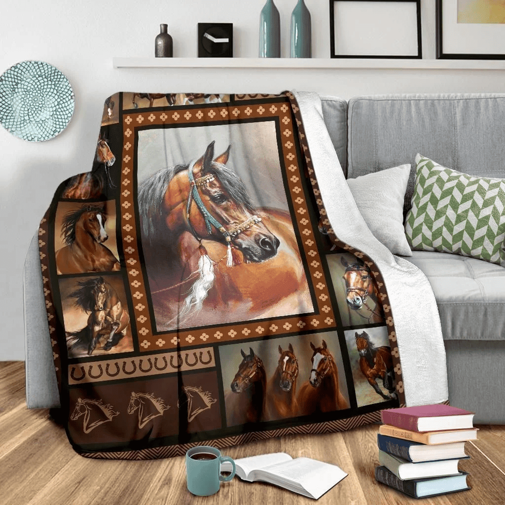 Native Horse Fleece Blanket Gift For Horse Lovers