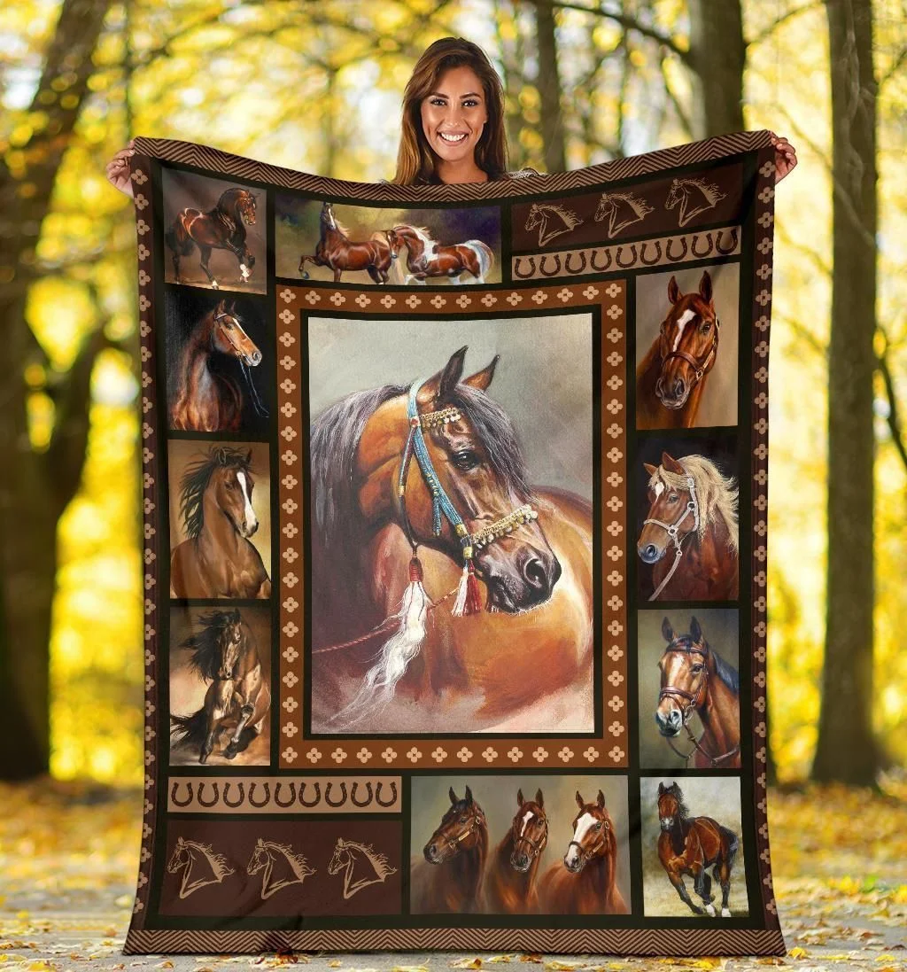 Native Horse Fleece Blanket Gift For Horse Lovers