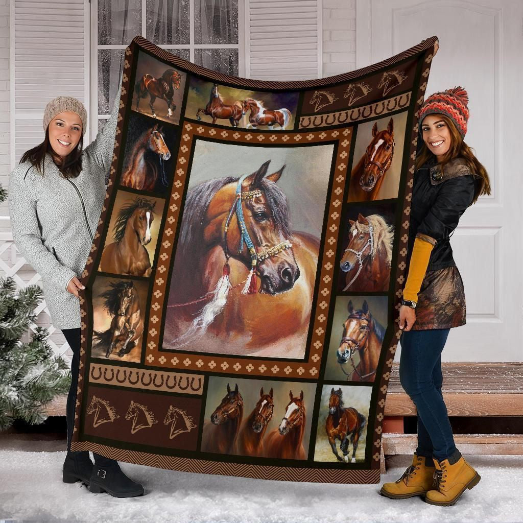 Native Horse Fleece Blanket Gift For Horse Lovers