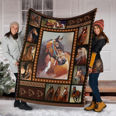 Native Horse Fleece Blanket Gift For Horse Lovers