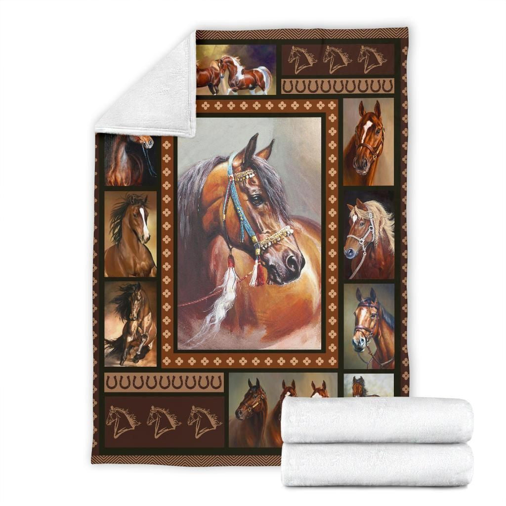 Native Horse Fleece Blanket Gift For Horse Lovers