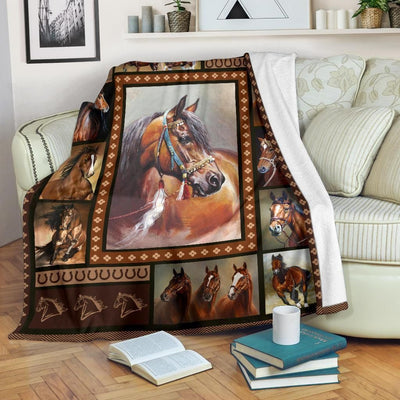 Native Horse Fleece Blanket Gift For Horse Lovers