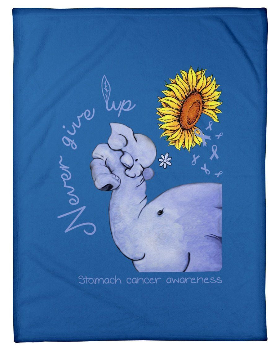Elephant Sunflower Stomach Cancer Never Give Up Fleece Blanket