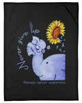 Elephant Sunflower Stomach Cancer Never Give Up Fleece Blanket