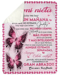 Pink Butterflies A Mi Nieta Gran Abrazo Fleece Blanket Sherpa Blanket