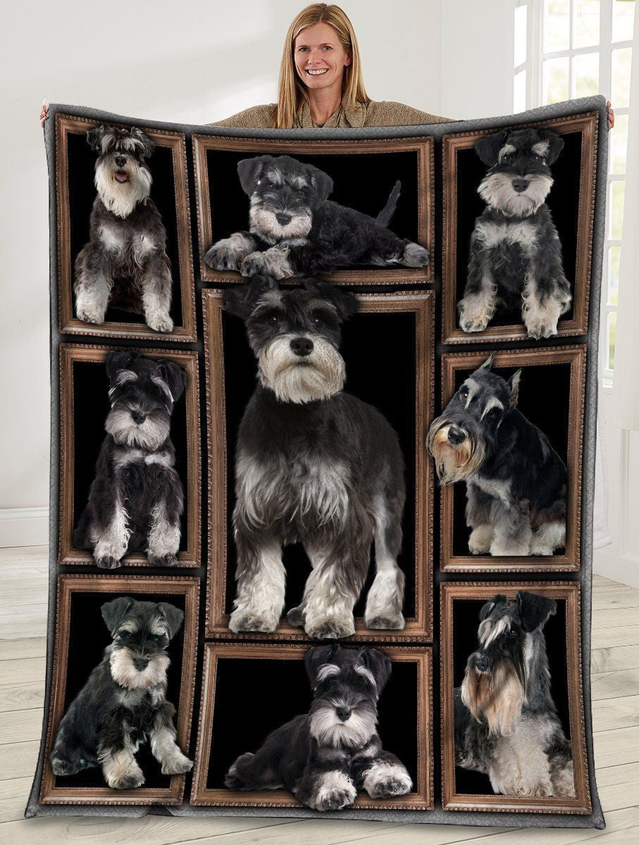 3d Schnauzer Dog For Dog Lovers Fleece Blanket