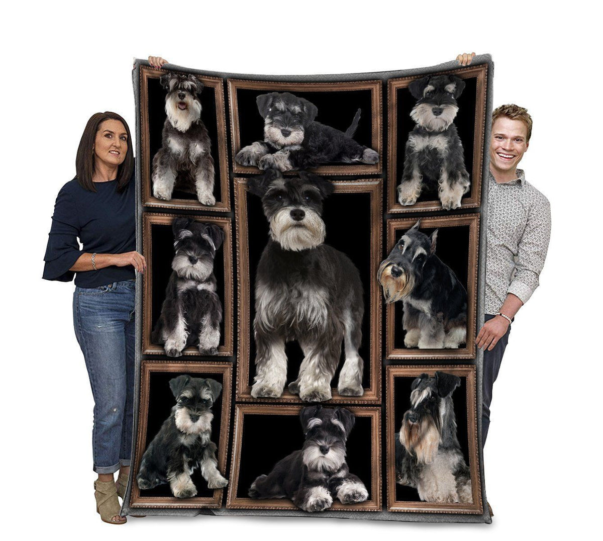 3d Schnauzer Dog For Dog Lovers Fleece Blanket