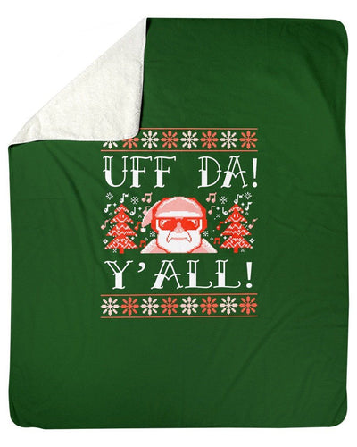 Uff Da Y'all Christmas Funny Santa Fleece Blanket