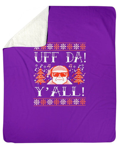 Uff Da Y'all Christmas Funny Santa Fleece Blanket