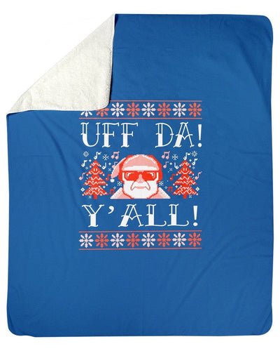 Uff Da Y'all Christmas Funny Santa Fleece Blanket