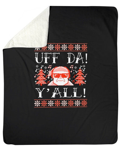 Uff Da Y'all Christmas Funny Santa Fleece Blanket