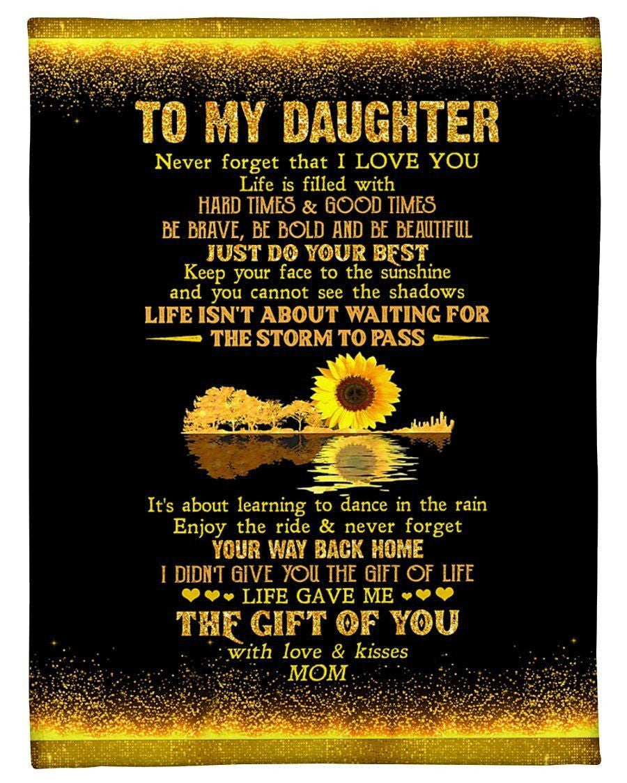 Mom Giving Daughter Sunflower Fleece Blanket The Gift Of You Fleece Blanket