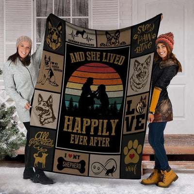 And She Lived Happily Ever After German Shepherd Dog Fleece Blanket