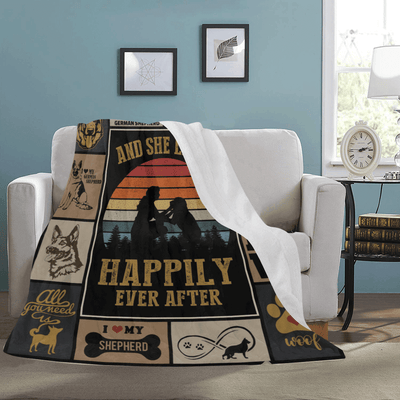 And She Lived Happily Ever After German Shepherd Dog Fleece Blanket