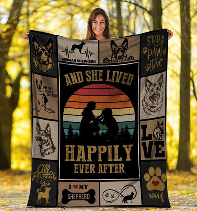 And She Lived Happily Ever After German Shepherd Dog Fleece Blanket