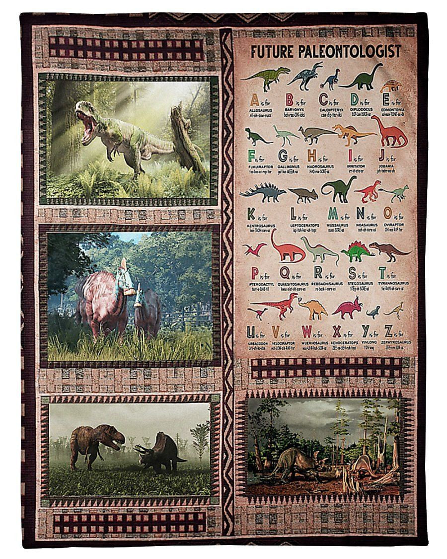 Future Paleontologist Dinosaur Alphabet Gifts For Kids Fleece Blanket