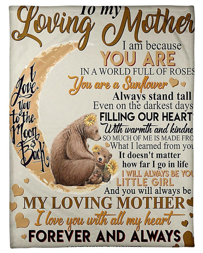 Message To My Loving Mother Gift Fleece Blanket