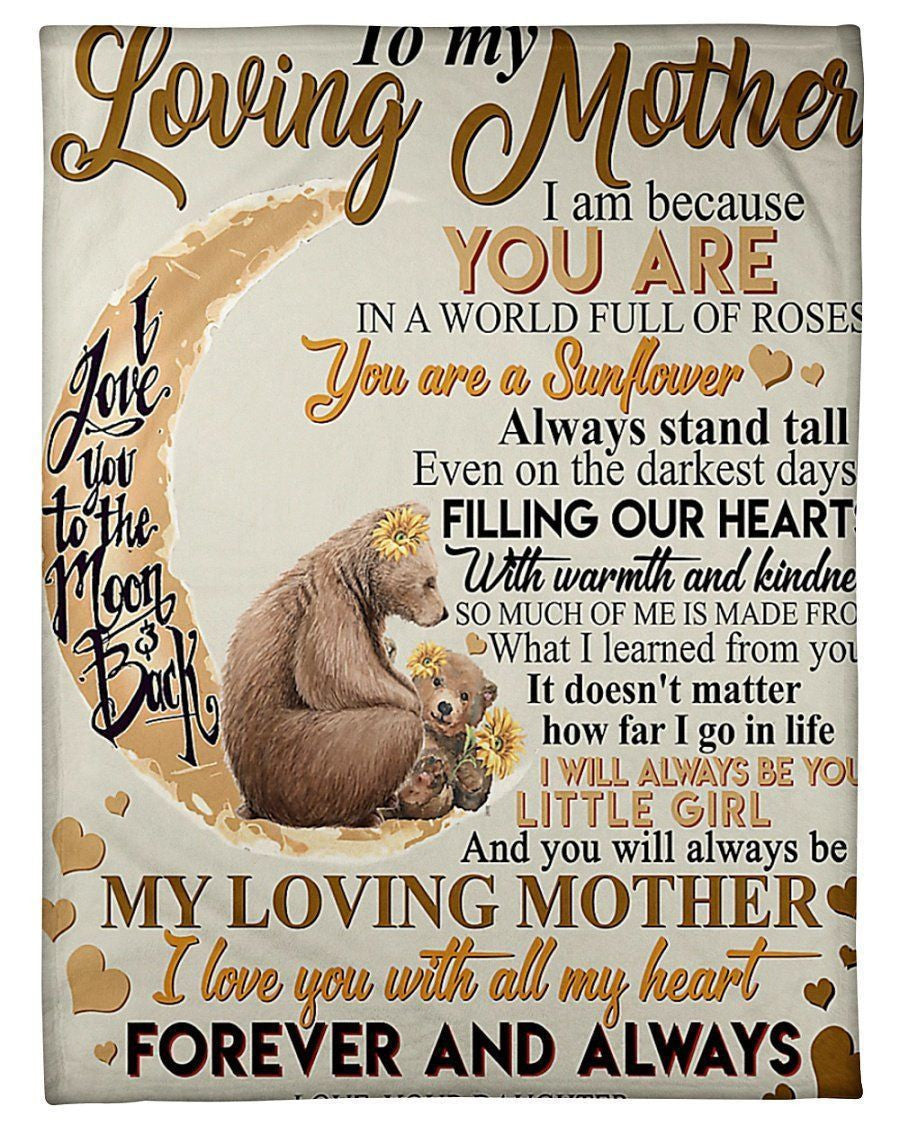 Message To My Loving Mother Gift Fleece Blanket
