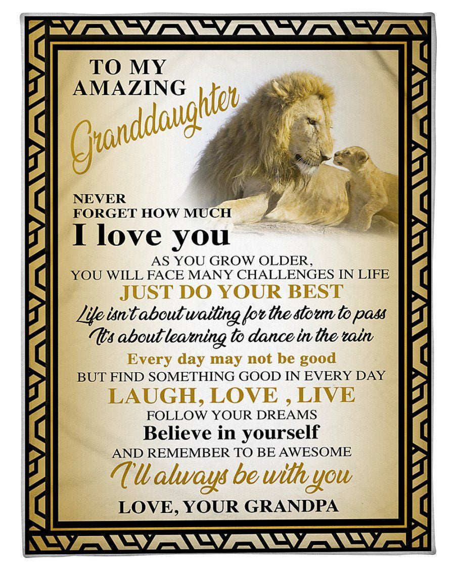 Grandpa I Love You Amazing Granddaughter For Family Fleece Blanket