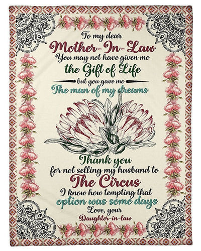 Fleece Blanket Giving Mother-in-law You Gave Me The Man Of My Dreams