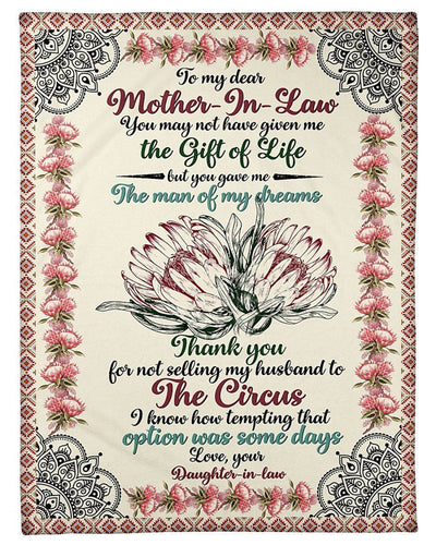 Fleece Blanket Giving Mother-in-law You Gave Me The Man Of My Dreams
