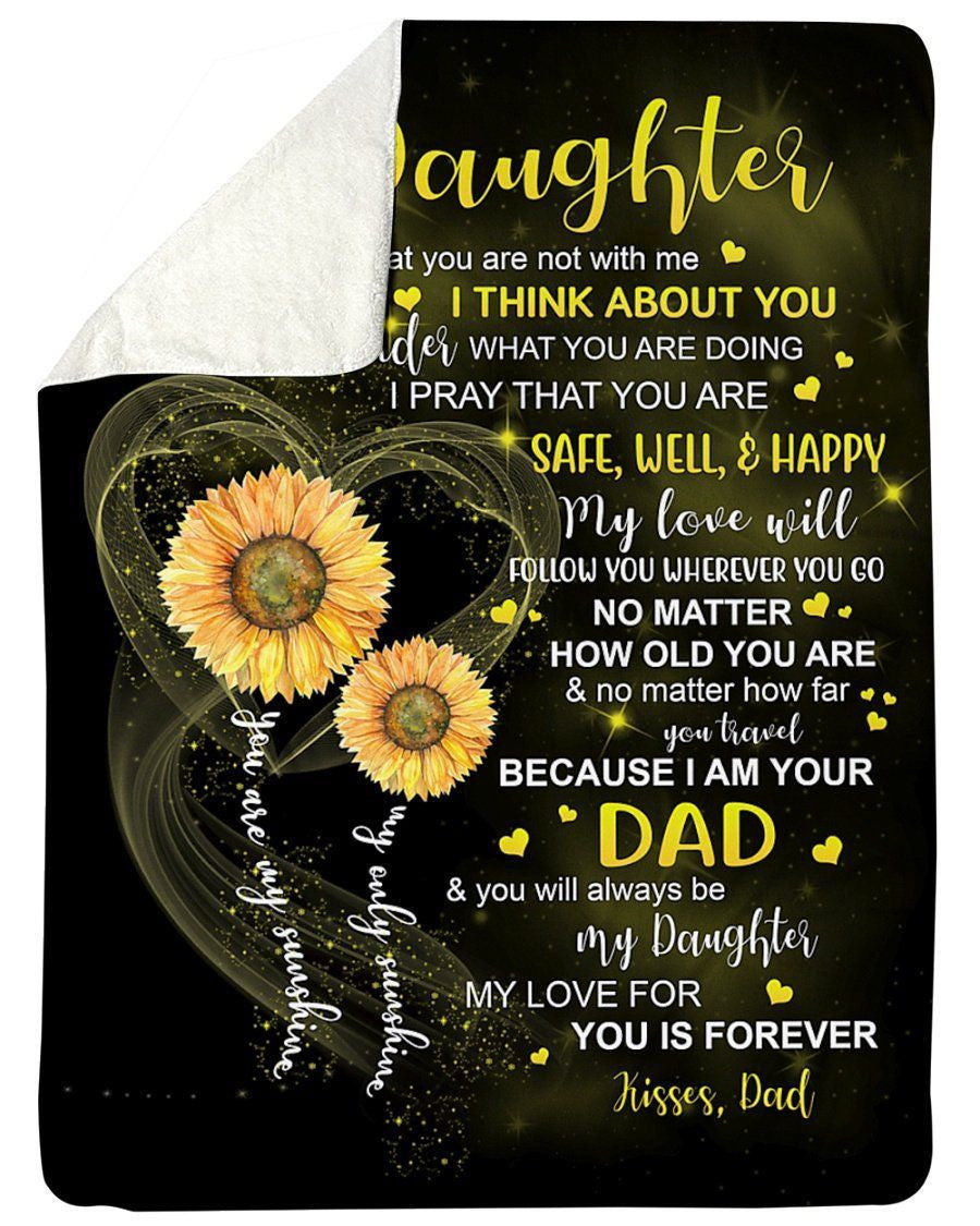 Dad To Daughter Missing You Is My Hobby Fleece Blanket Sherpa Blanket