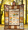 Funny Know Your Corgi Shapes Cute Welsh Dog Lover Gift Fleece Blanket