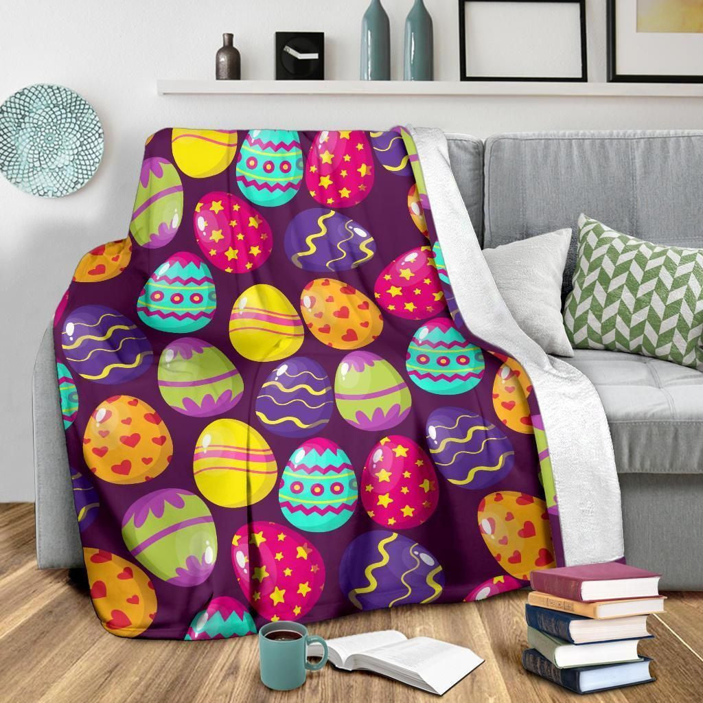 For Kids Easter Eggs Pattern Print Design Fleece Blanket