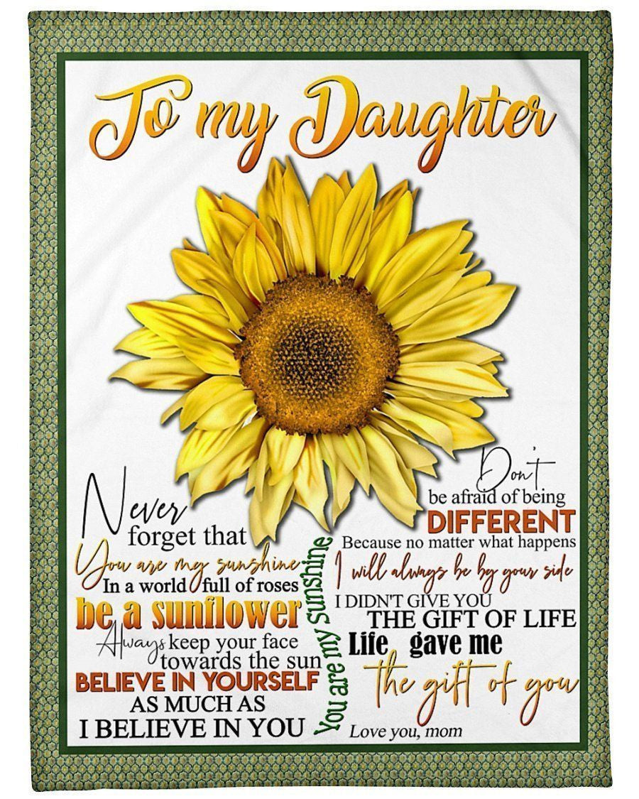 Sunflower Mom To Daughter You Are My Sunshine Fleece Blanket