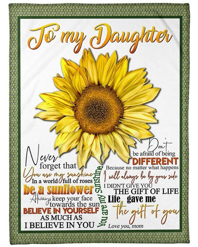 Sunflower Mom To Daughter You Are My Sunshine Fleece Blanket