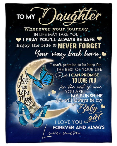 Gift For Daughter Pray You'll Always Be Safe Custom Design Fleece Blanket