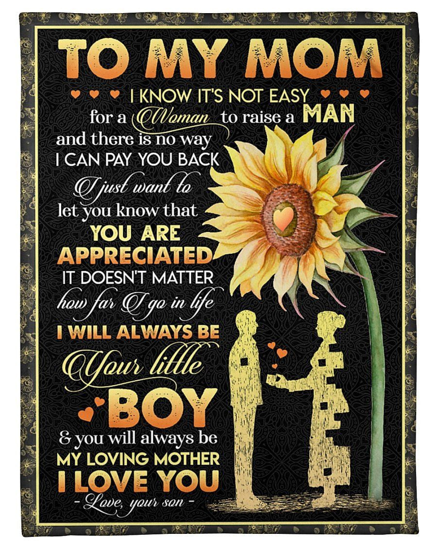 I Will Always Be Your Little Boy Lovely Message From Son Gifts For Mom Fleece Blanket