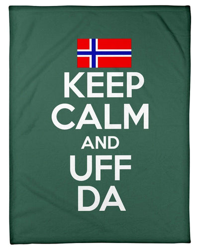 Keep Calm And Uff Da Custom Gift For Friends Fleece Blanket
