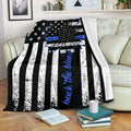 Back The Blue Usa Flag Fleece Blanket Gift For Men Fleece Blanket