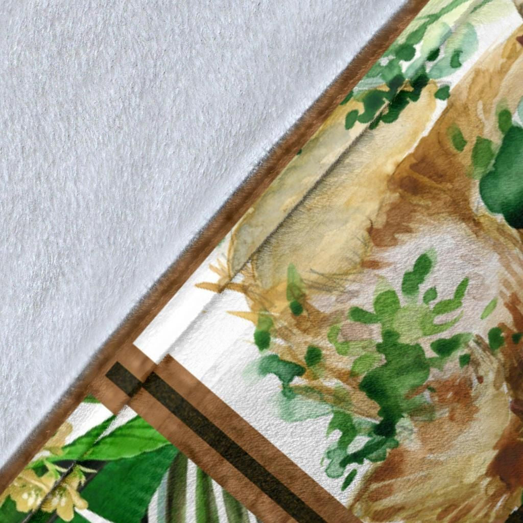 Doodle Sloth Fleece Blanket Gift For Sloth Lovers