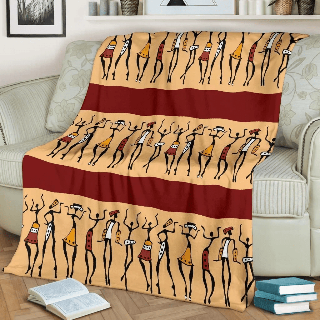 Dancing African People Fleece Blanket