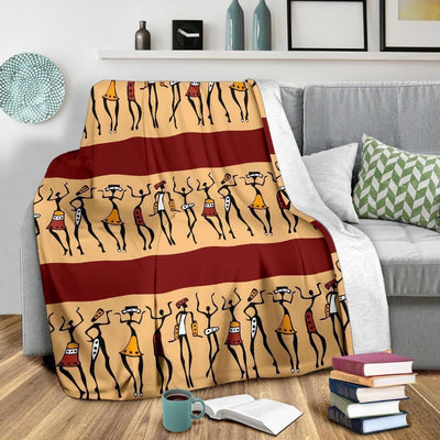 Dancing African People Fleece Blanket