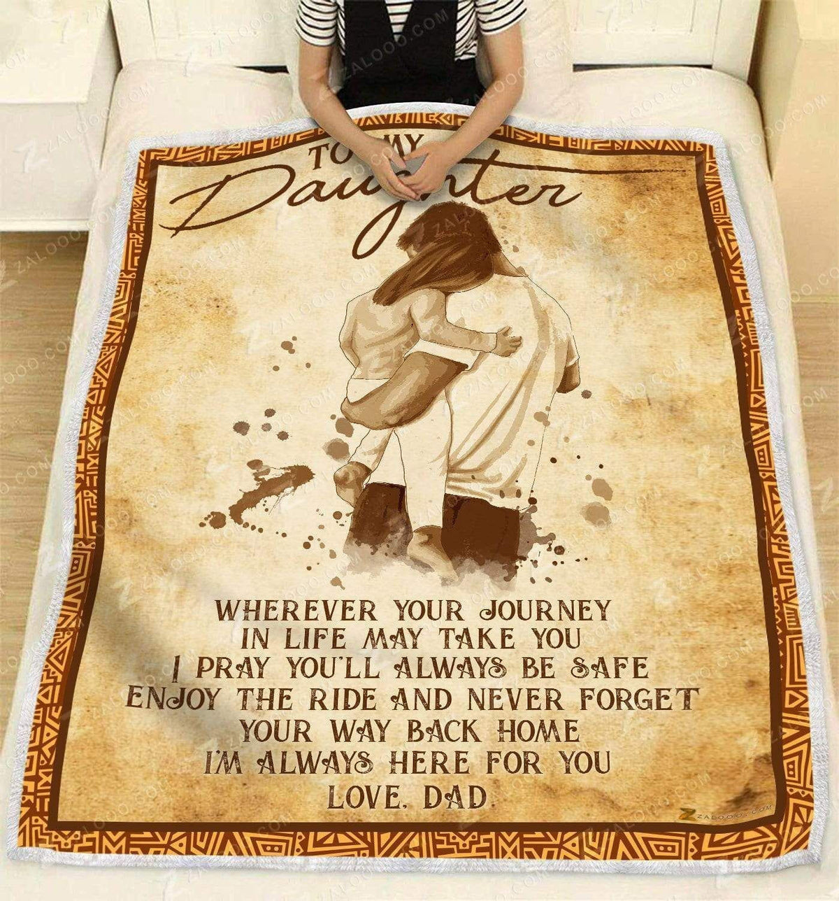 I'm Always Here For You Message Dad Gift For Daughter Blanket