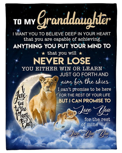 To My Granddaughter I Want You To Believe Gifts Fleece Blanket