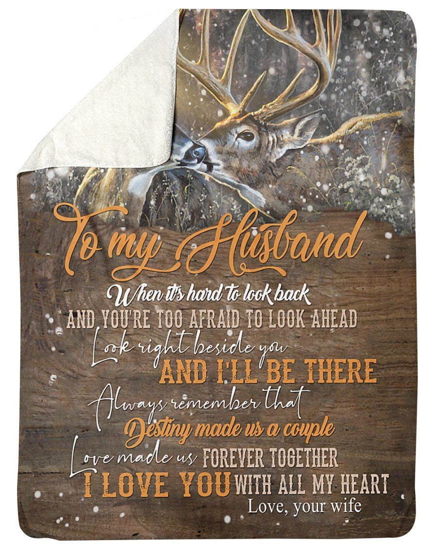 Deer To My Husband Fleece Blanket